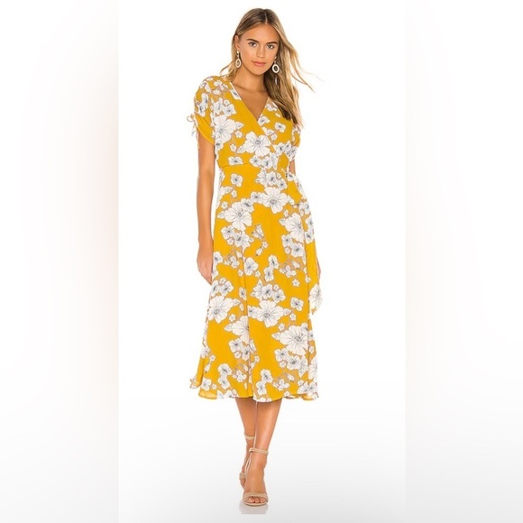 Cleobella Myra Wrap Dress in Yellow - Picture 1 of 8